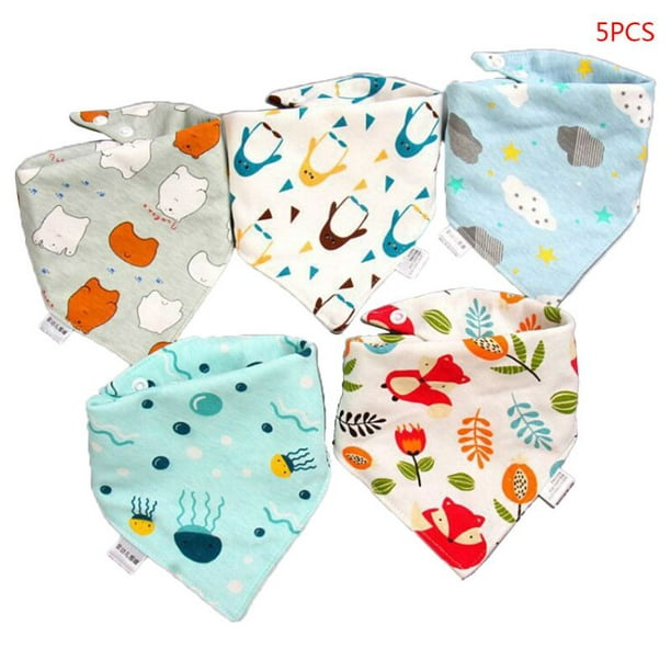3 Pcs/Pack Baby Feeding Bibs Infant Scarf Towel Bandana Saliva Triangle